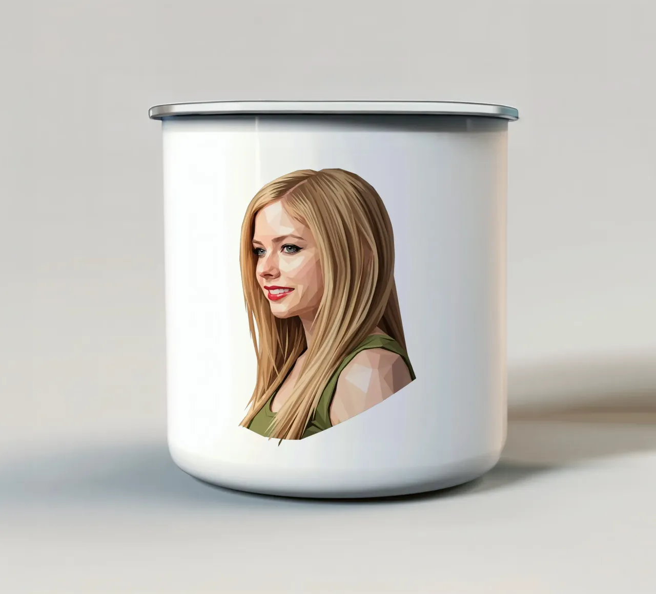 Avril Lavigne Low poly tazza in smalto da Low Profile