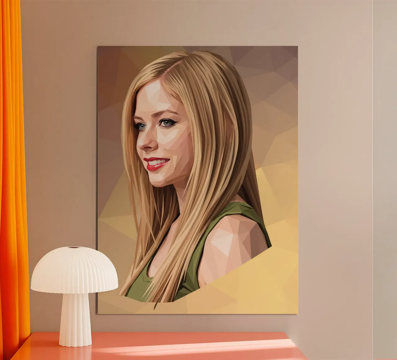 Avril Lavigne Low poly poster con telaio in legno da Low Profile