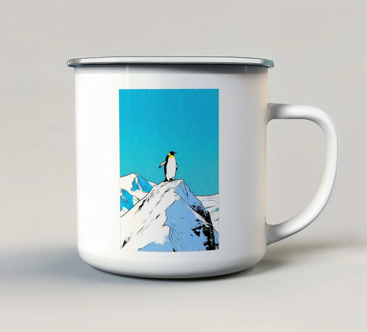 Pinguino Artico tazza in smalto da knowledge