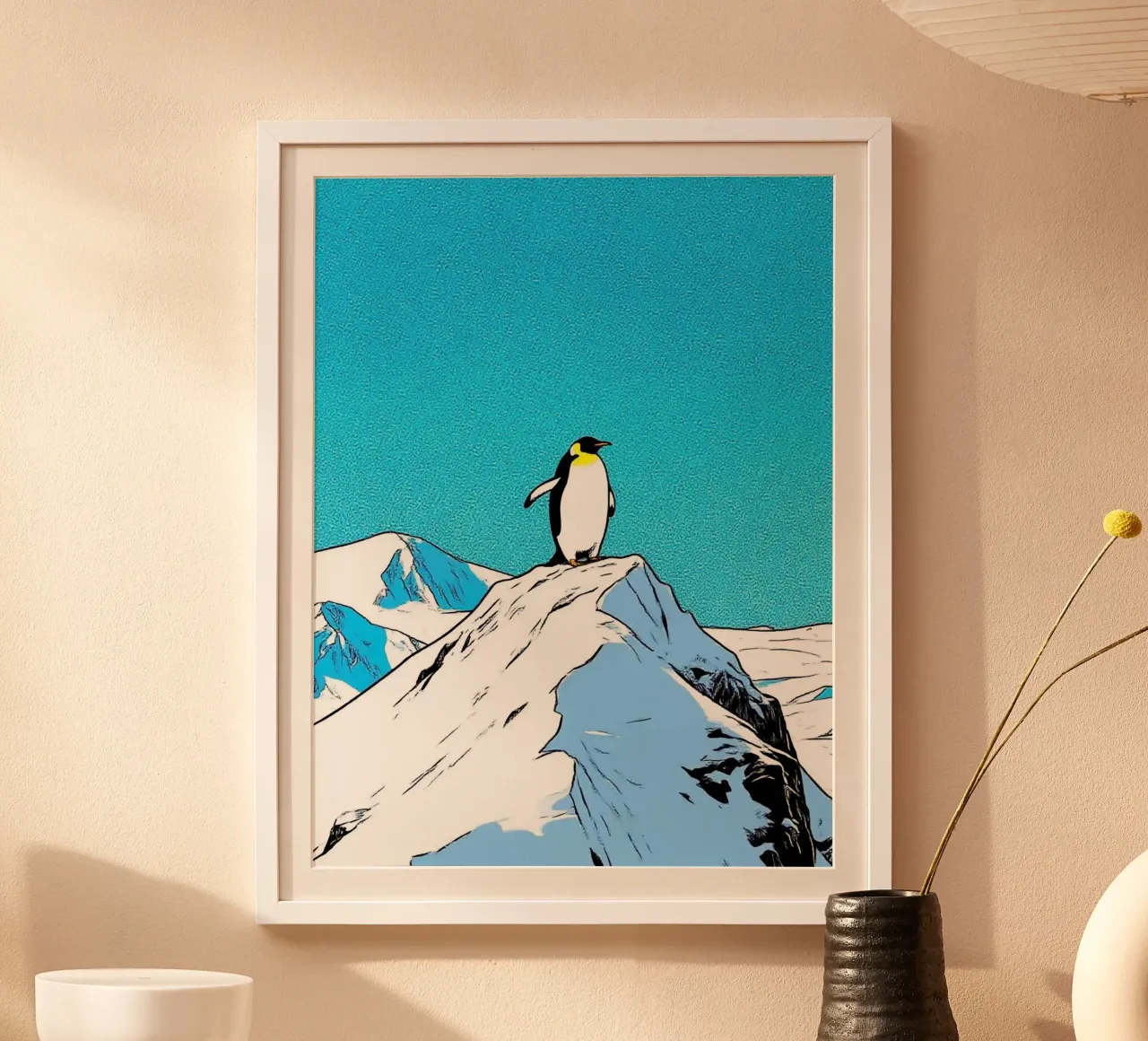 Pinguino Artico poster con telaio in alluminio da knowledge