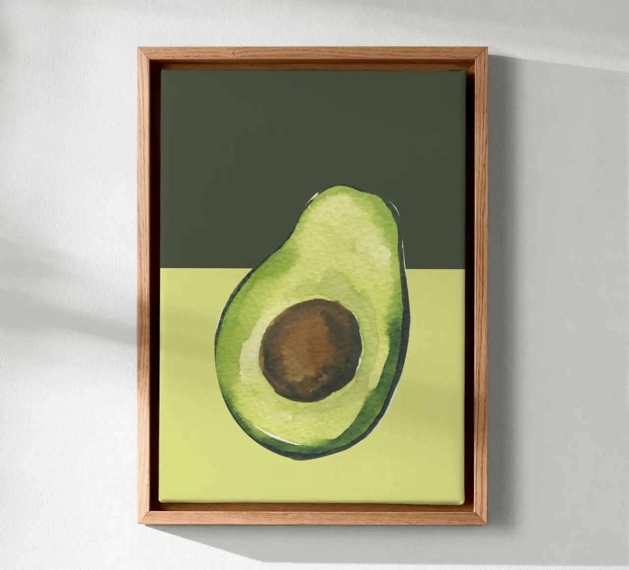 Avocado canvas with Floater frame by PinkCandyWalls