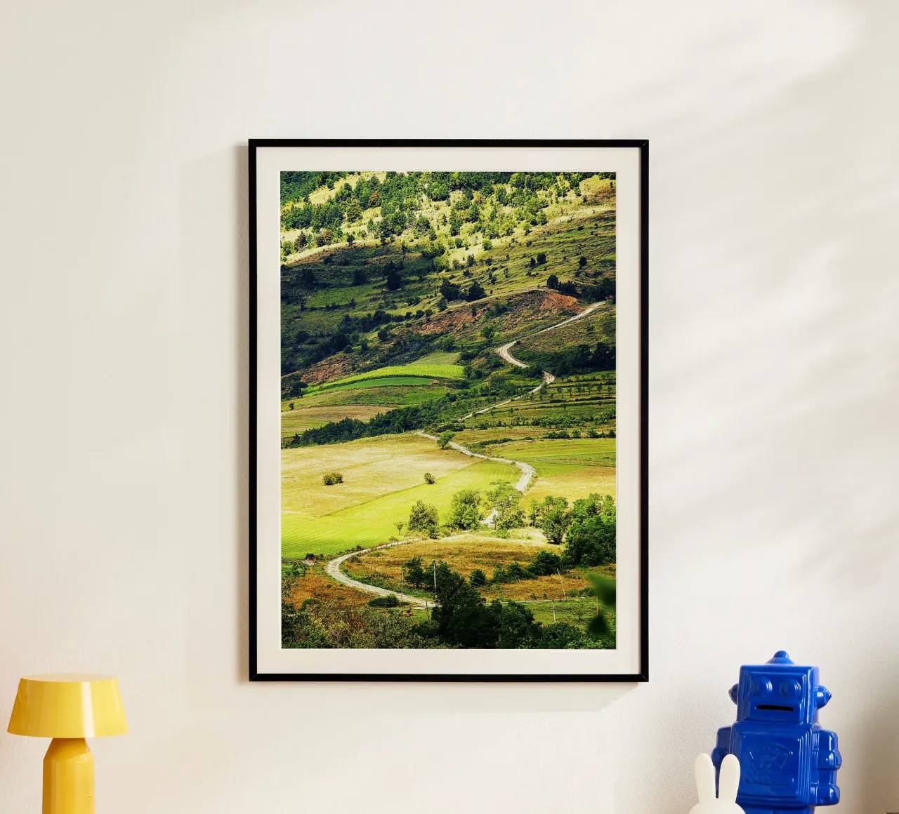 Serpentine Path – Fine Art Vertical Print poster with wooden frame by jay