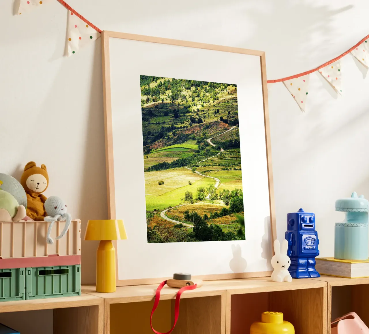 Serpentine Path – Fine Art Vertical Print poster with wooden frame by jay