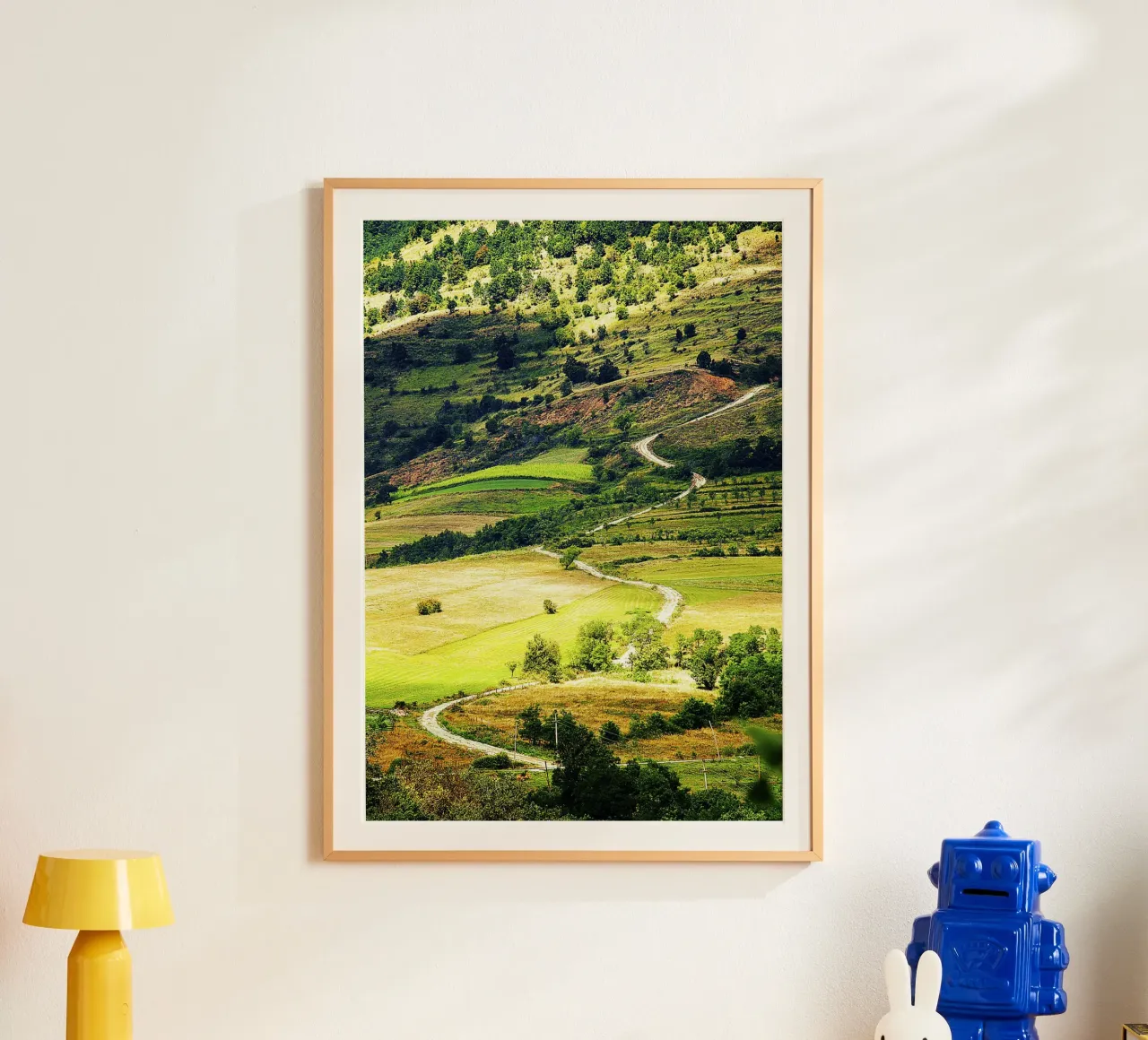 Serpentine Path – Fine Art Vertical Print poster with wooden frame by jay