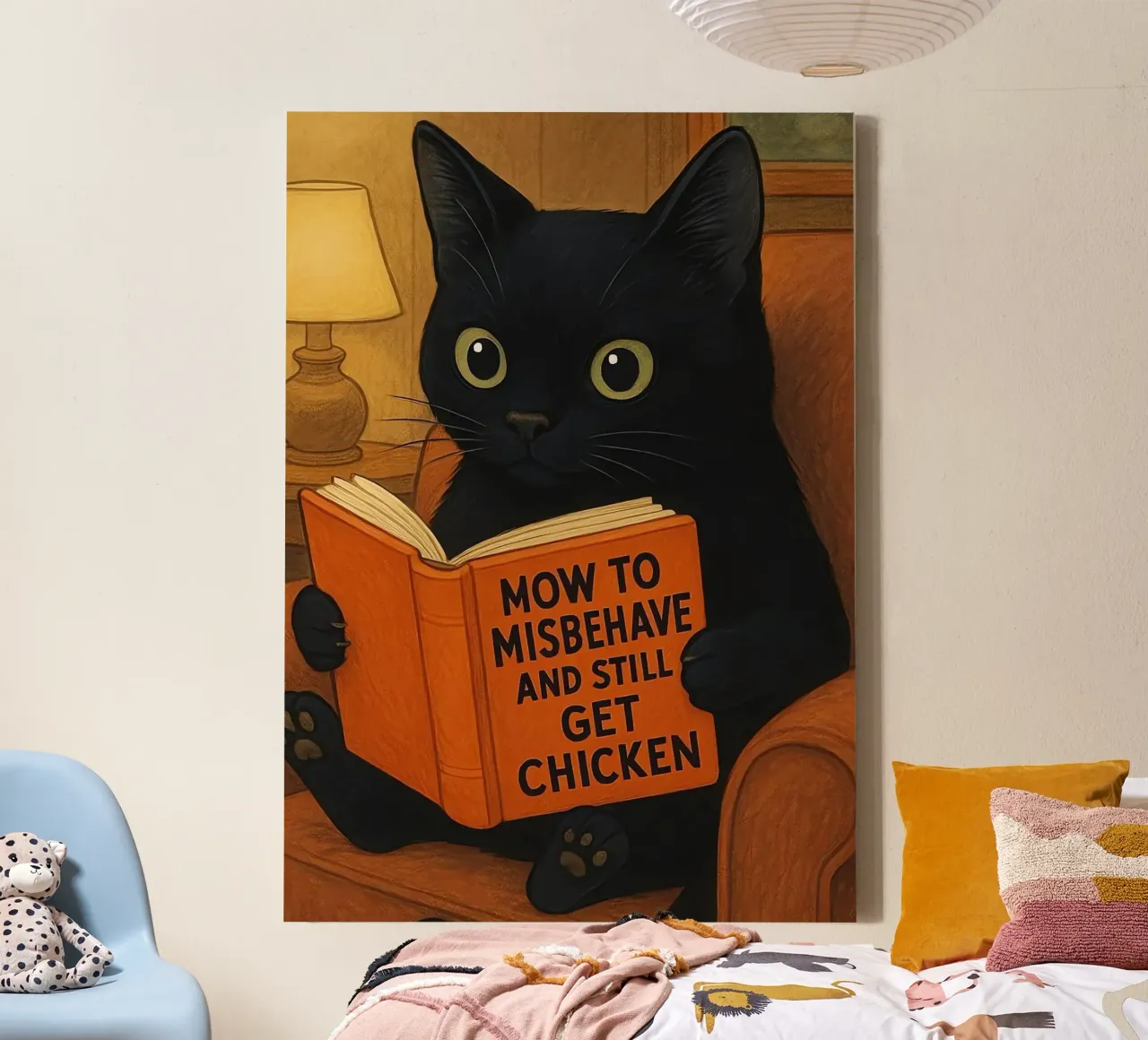 How To Misbehave And Still Have Chicken canvas with Floater frame by Arjun