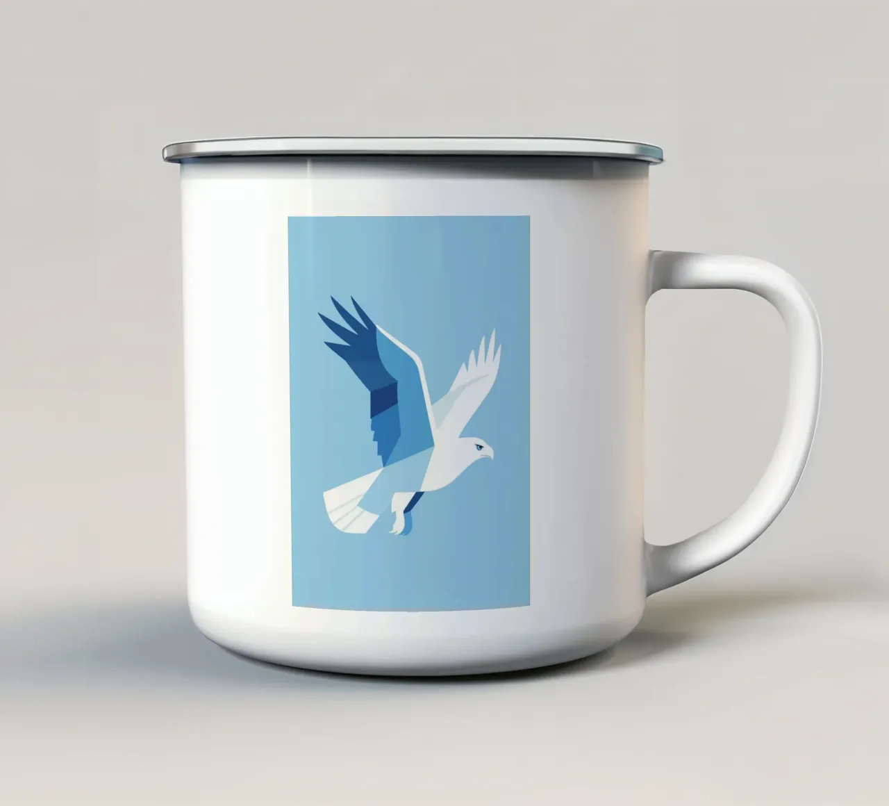 Aquila geometrica tazza in smalto da knowledge