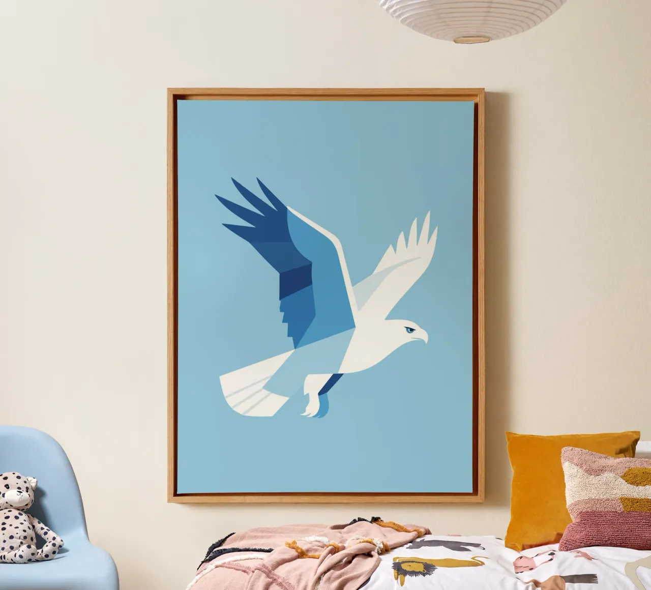 Geometric Eagle canvas with Floater frame by knowledge