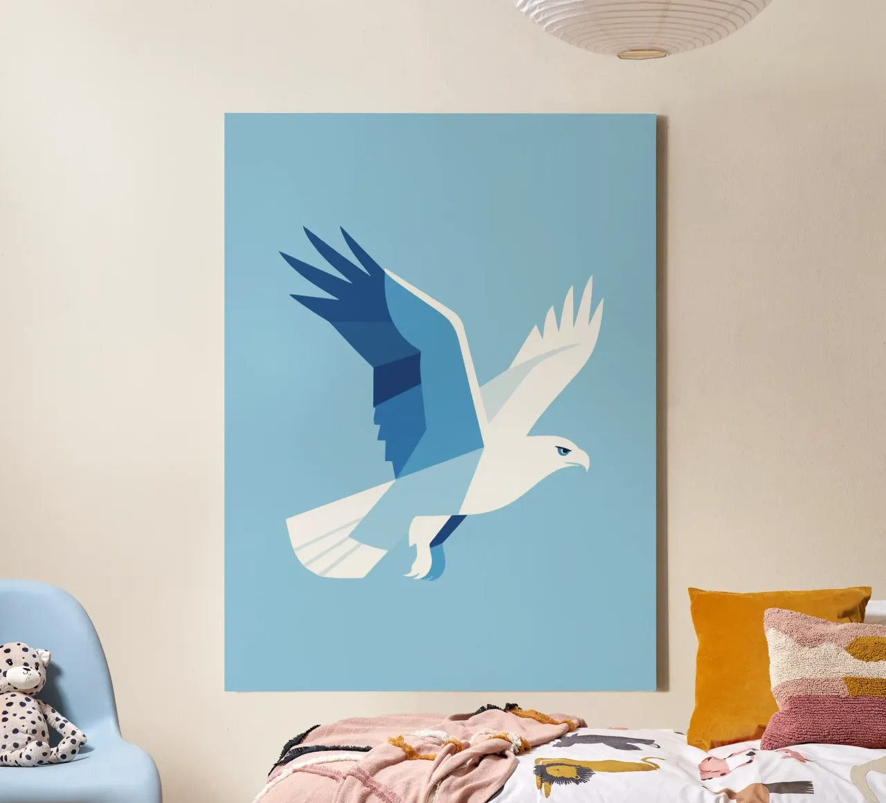 Geometric Eagle canvas with Floater frame by knowledge