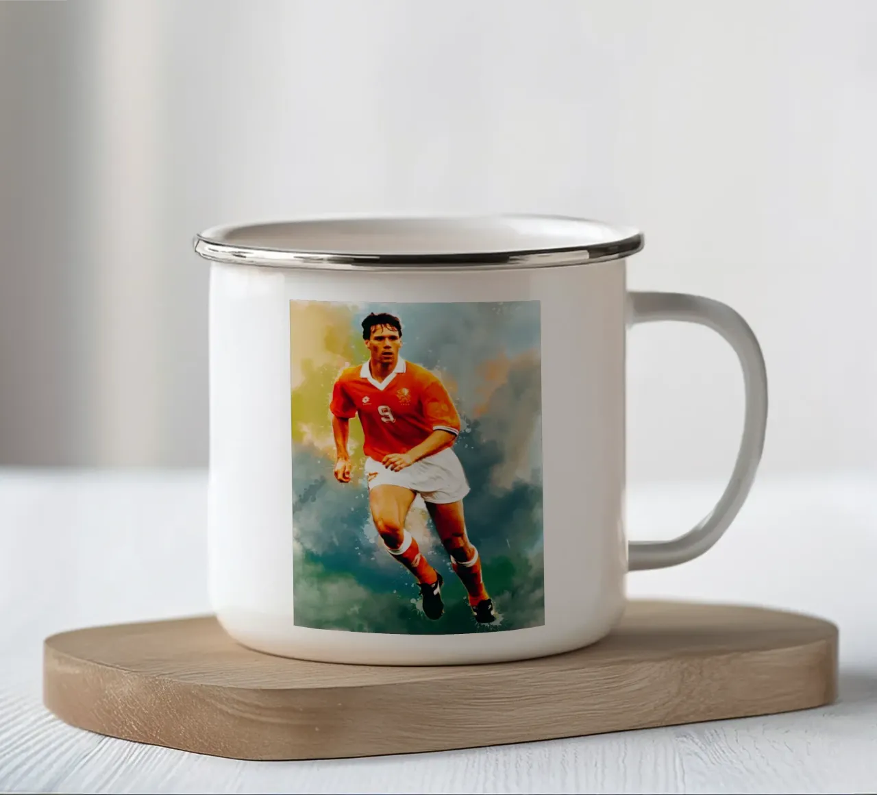 Marco Van Basten - calciatore olandese tazza in smalto da Lembayung art