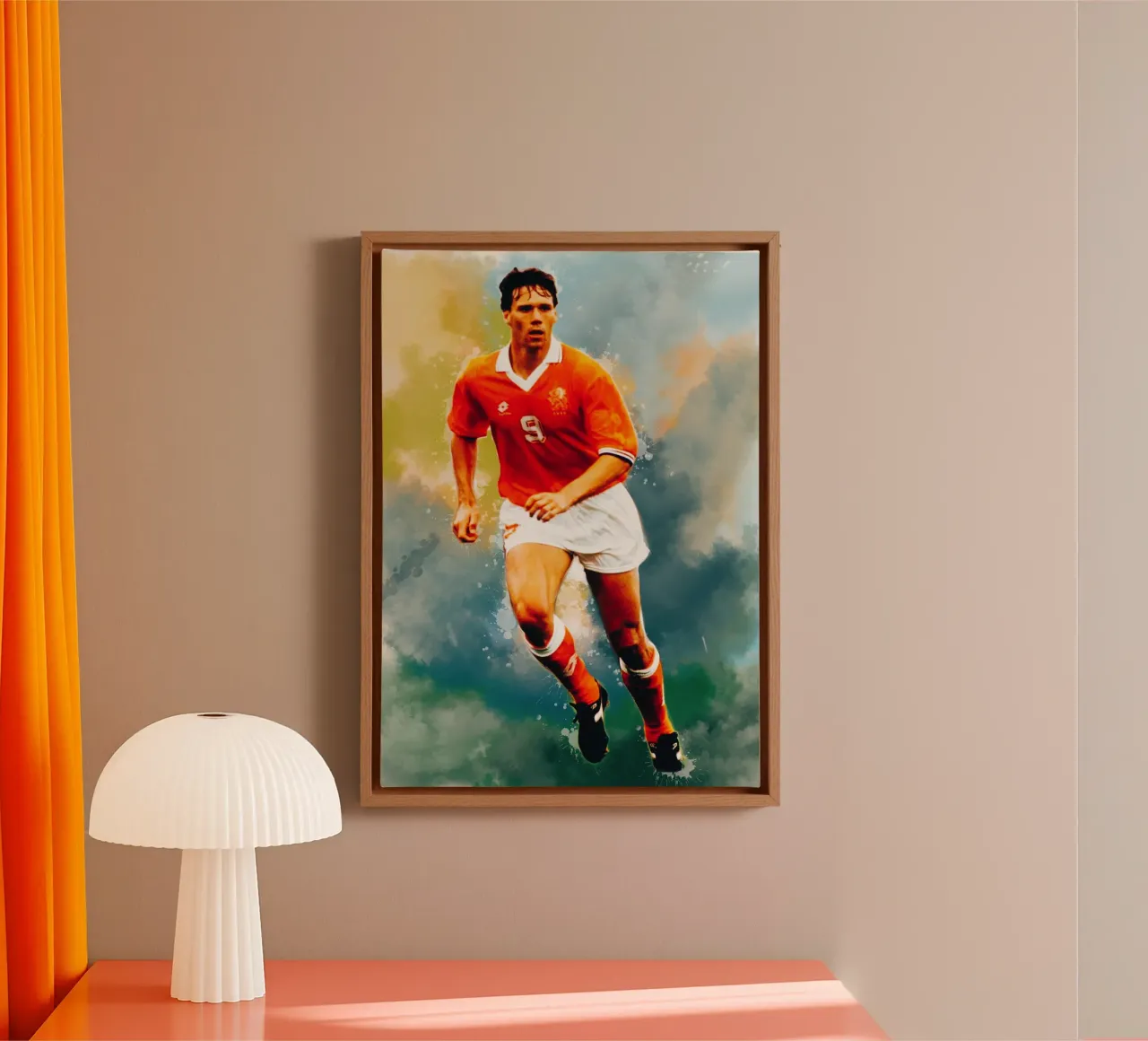 Marco Van Basten - Netherlands footballer canvas with Floater frame by Lembayung art