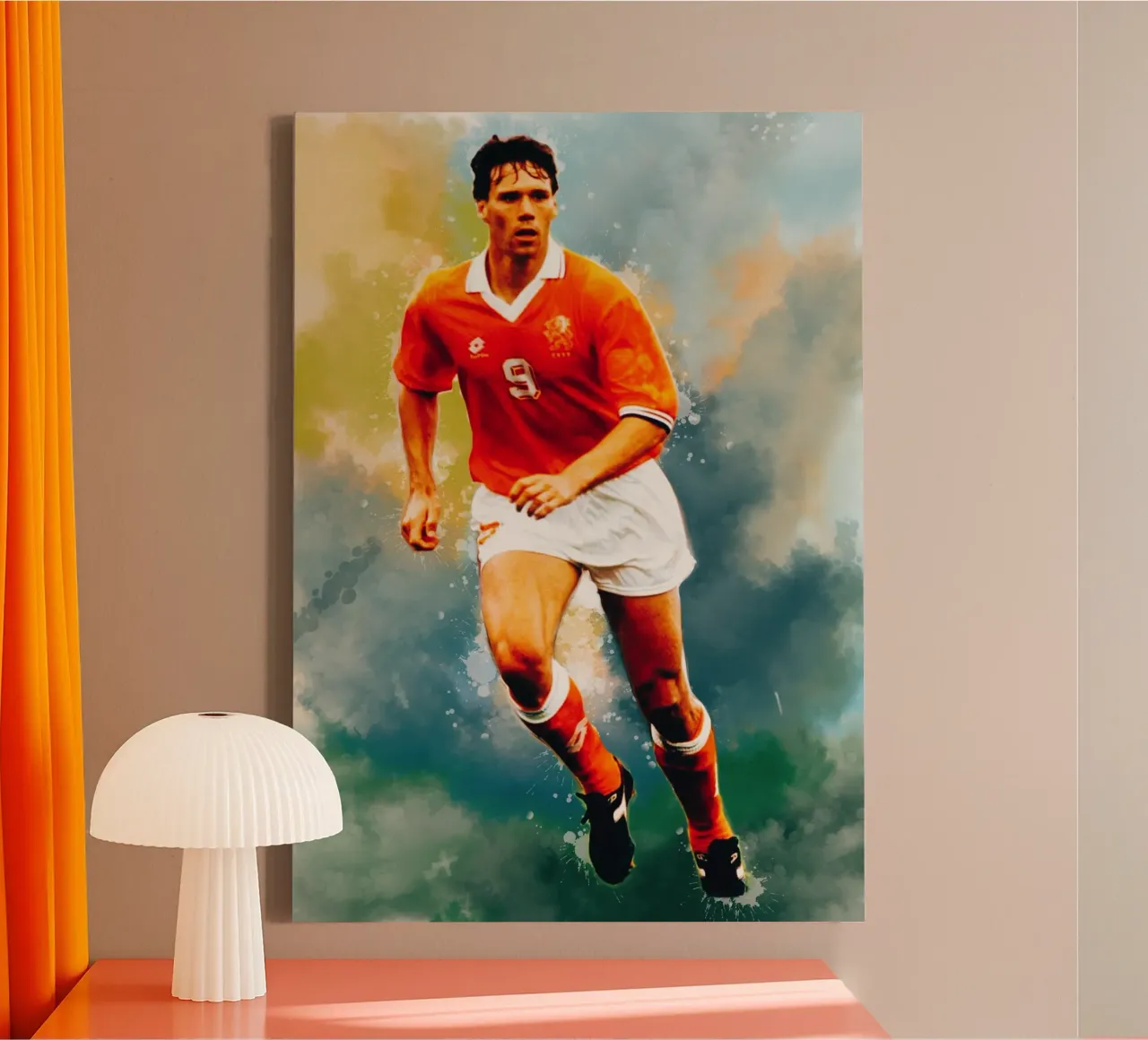 Marco Van Basten - Netherlands footballer canvas with Floater frame by Lembayung art