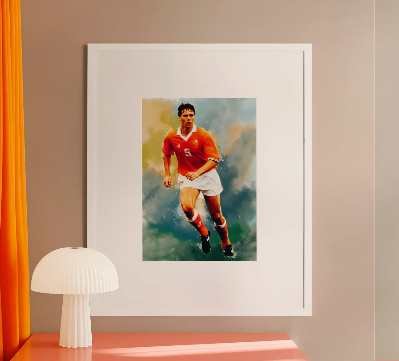 Marco Van Basten - calciatore olandese poster con telaio in alluminio da Lembayung art