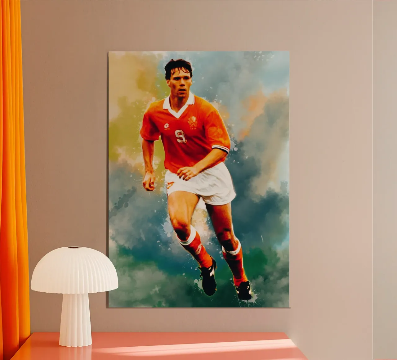 Marco Van Basten - calciatore olandese poster con telaio in alluminio da Lembayung art