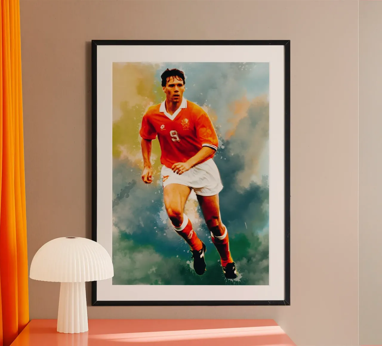 Marco Van Basten - calciatore olandese poster con telaio in alluminio da Lembayung art