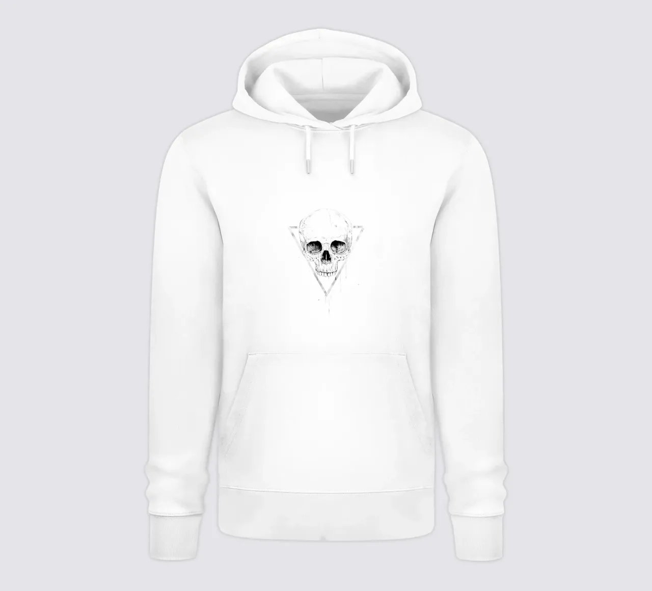 Skull in a triangle (b&w) Hoodie von Balazs Solti
