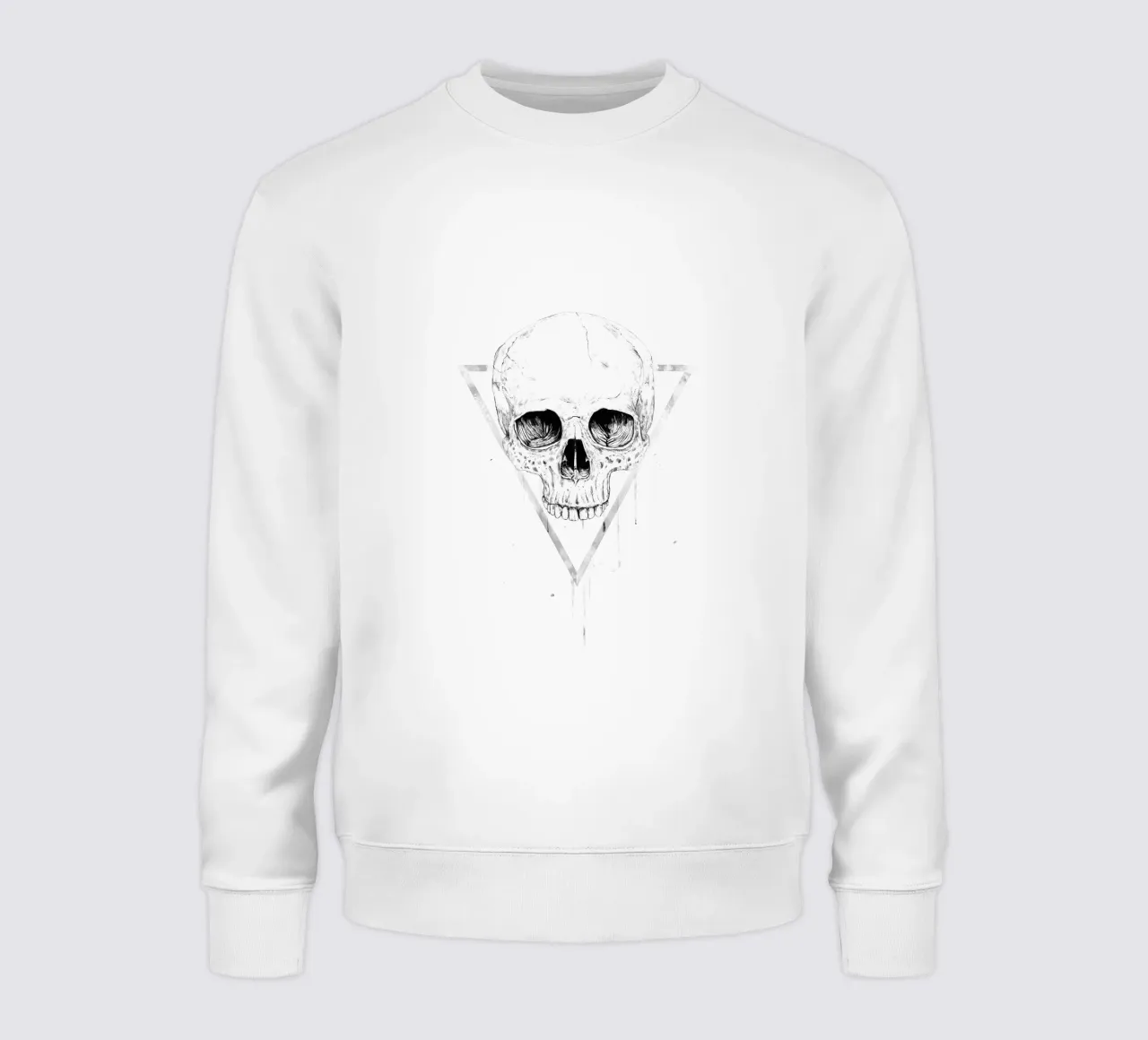 Skull in a triangle (b&w) felpa da Balazs Solti