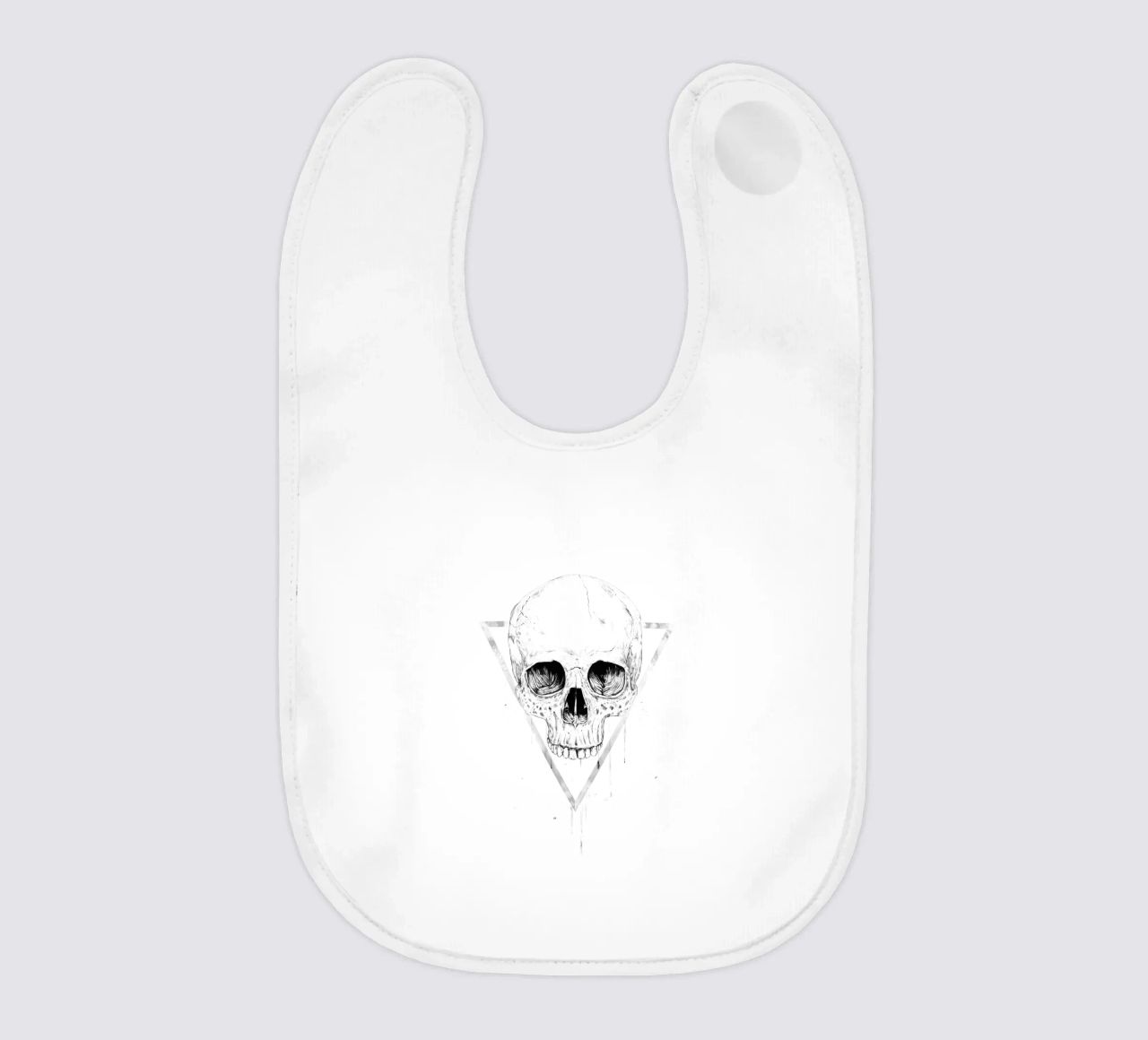 Skull in a triangle (b&w) bavaglino da Balazs Solti