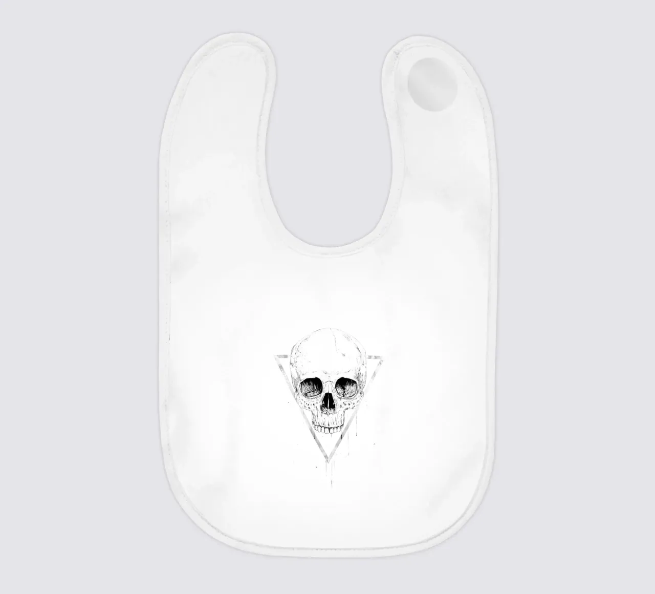 Skull in a triangle (b&w) Babylätzchen von Balazs Solti