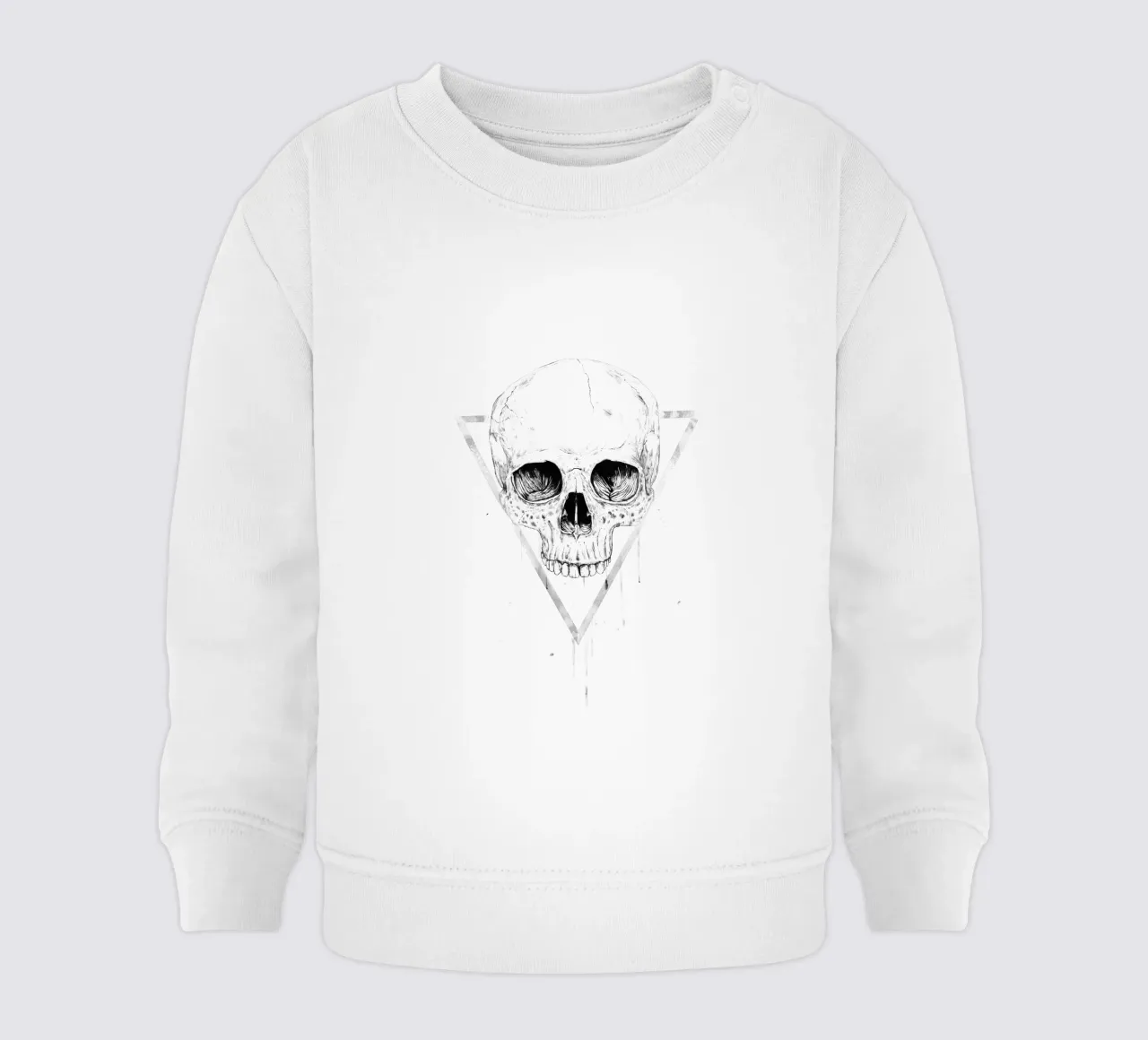 Skull in a triangle (b&w) felpa neonato da Balazs Solti