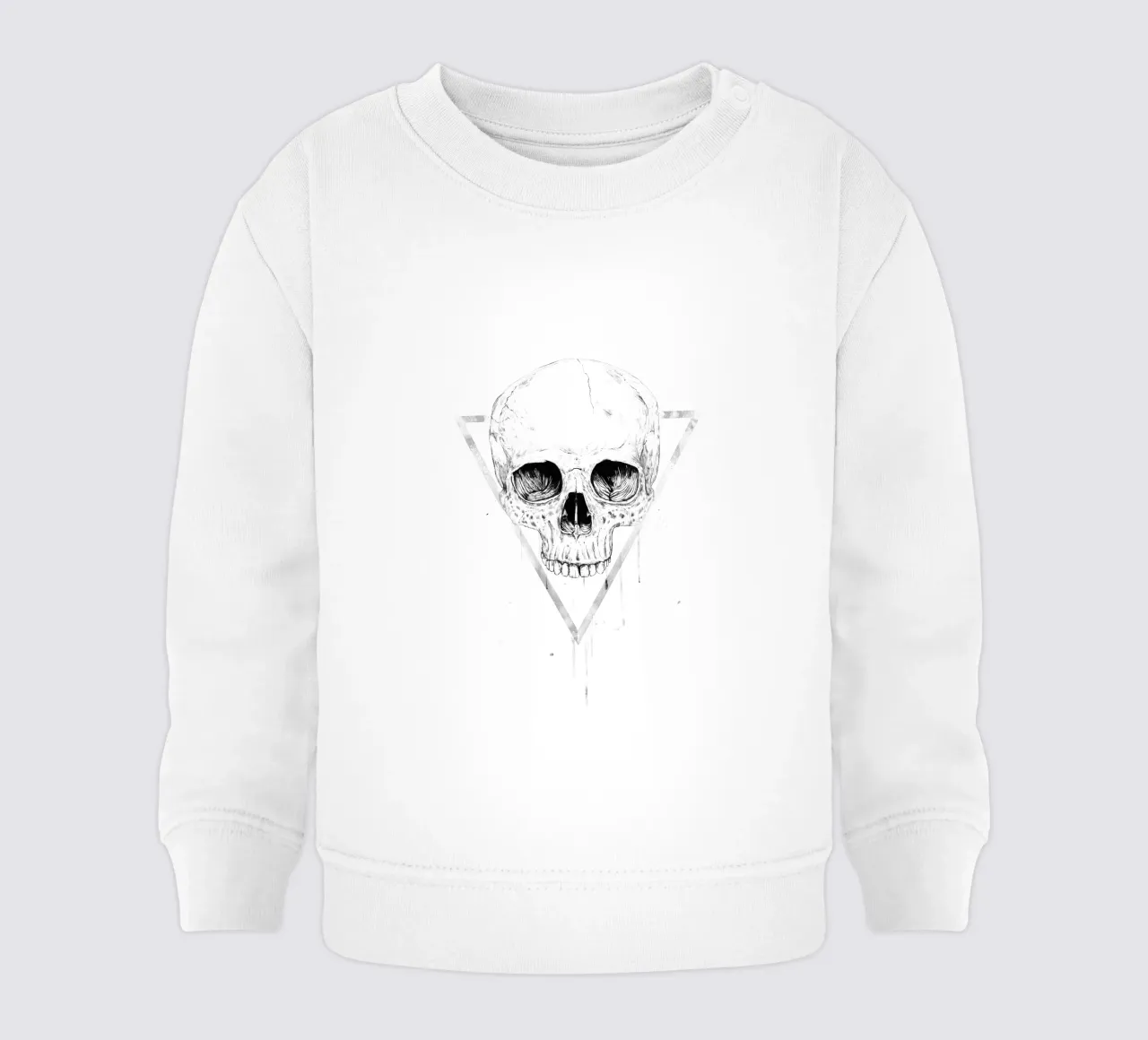 Skull in a triangle (b&w) sudadera de bebé de Balazs Solti