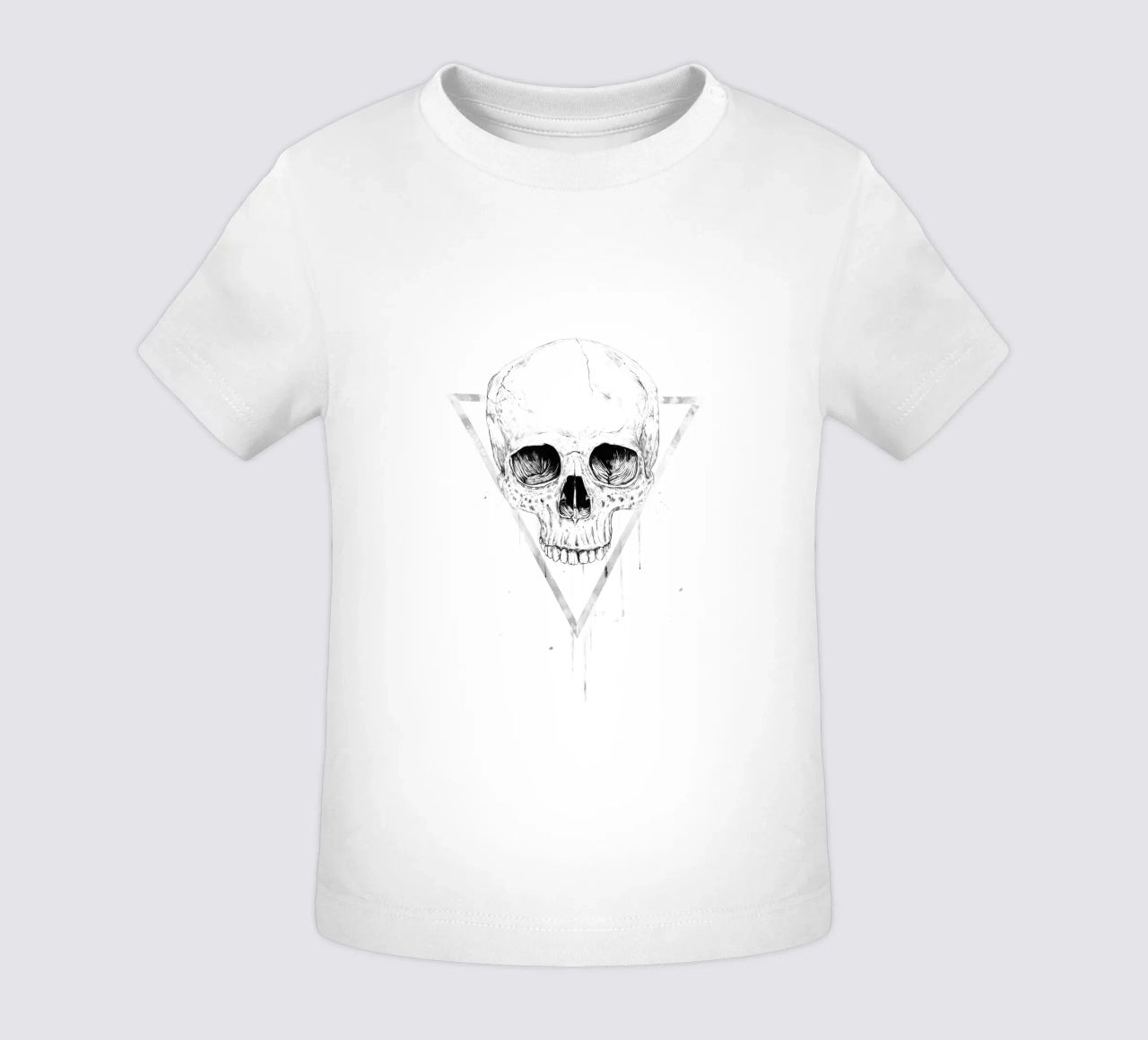 Skull in a triangle (b&w) maglietta neonato da Balazs Solti