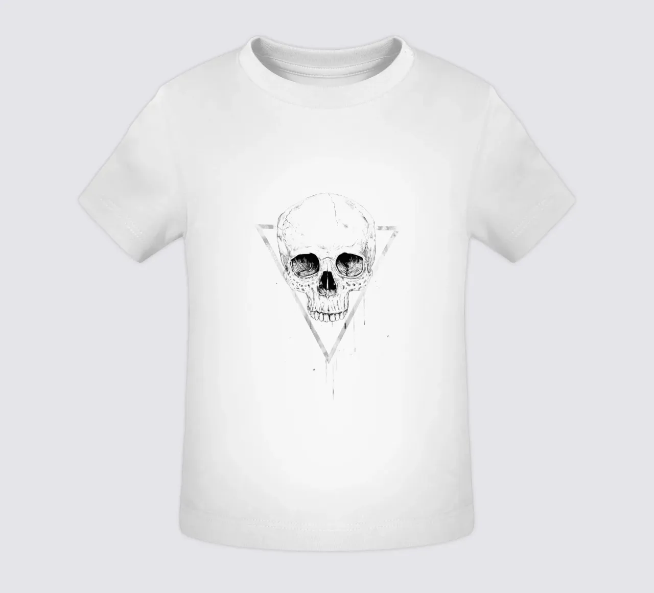 Skull in a triangle (b&w) maglietta neonato da Balazs Solti