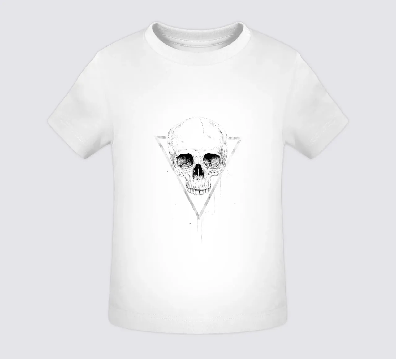 Skull in a triangle (b&w) camiseta de bebé de Balazs Solti