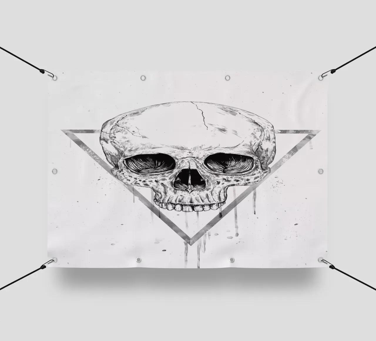 Skull in a triangle (b&w) telo in pvc da Balazs Solti