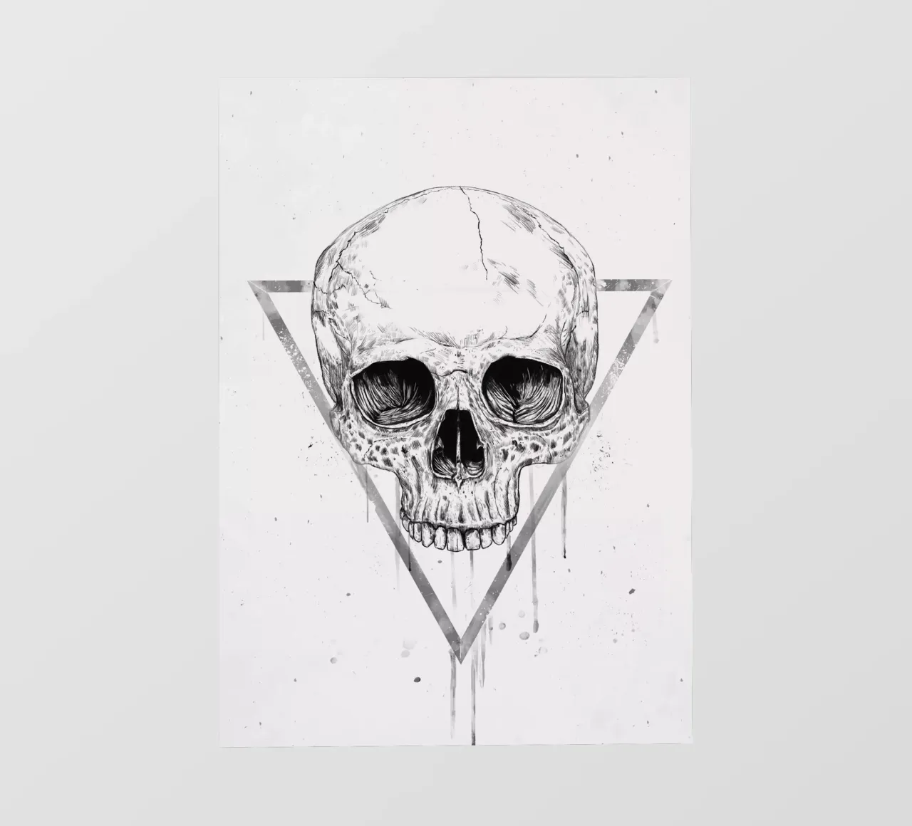 Skull in a triangle (b&w) pvc cover by Balazs Solti
