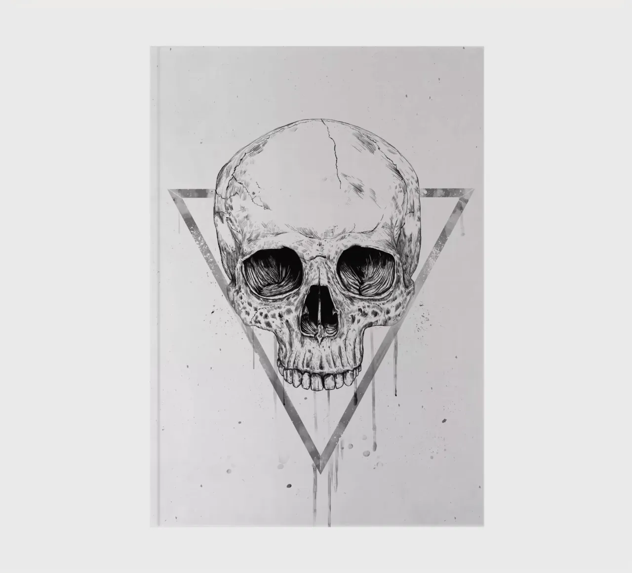Skull in a triangle (b&w) notebook by Balazs Solti
