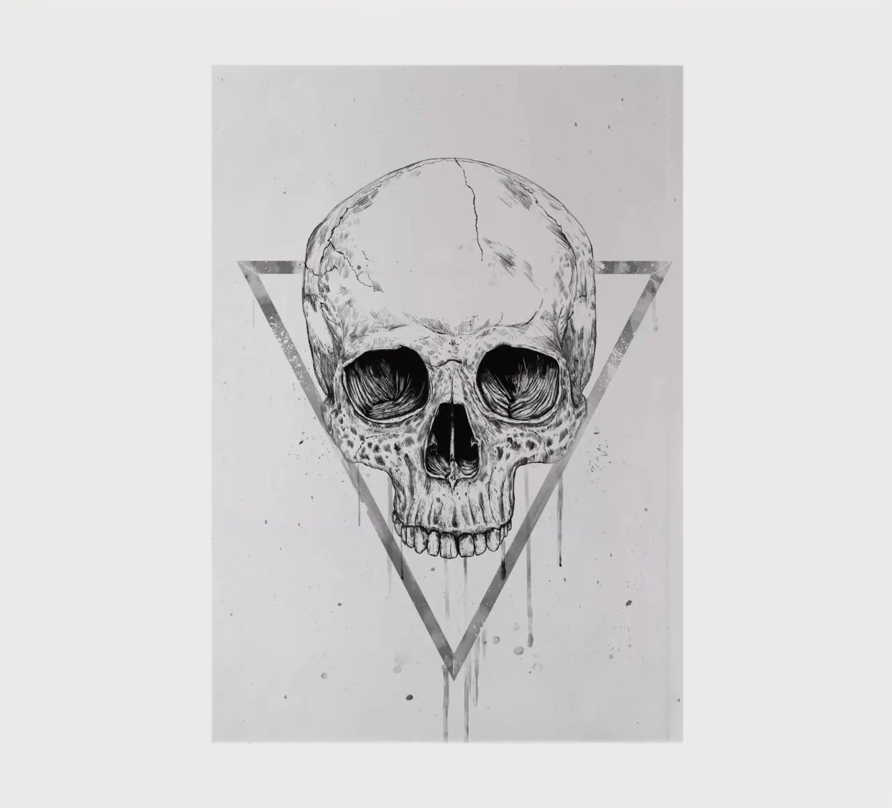 Skull in a triangle (b&w) notebook by Balazs Solti