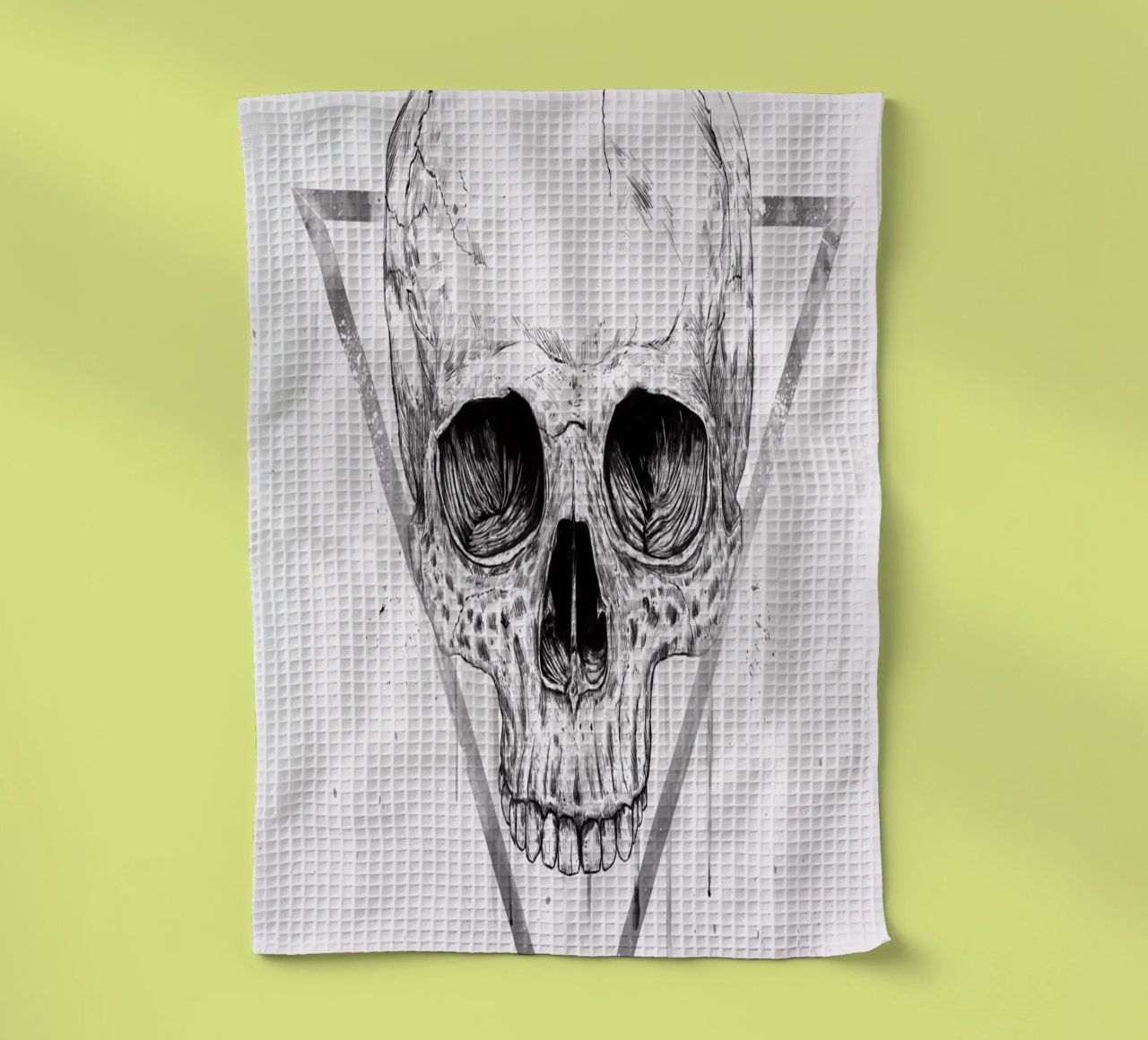 Skull in a triangle (b&w) canovaccio da cucina da Balazs Solti