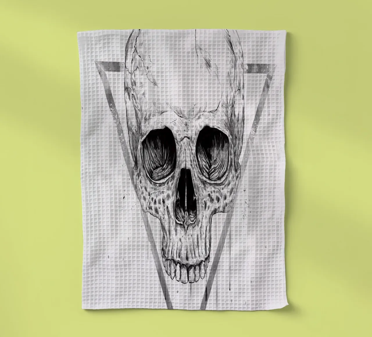 Skull in a triangle (b&w) torchon de Balazs Solti