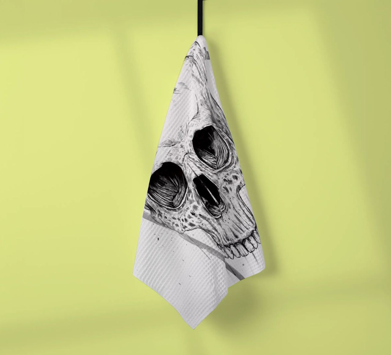 Skull in a triangle (b&w) canovaccio da cucina da Balazs Solti
