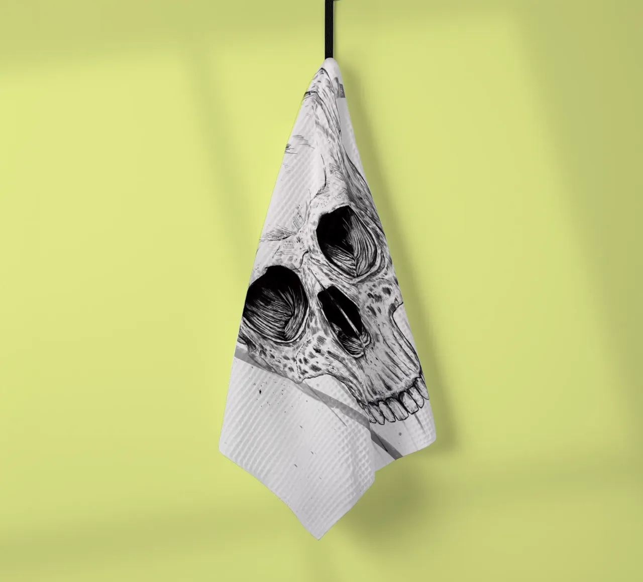 Skull in a triangle (b&w) torchon de Balazs Solti