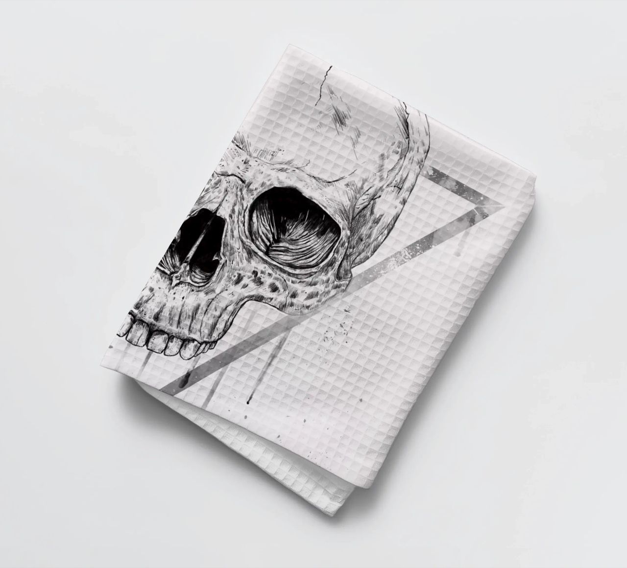 Skull in a triangle (b&w) canovaccio da cucina da Balazs Solti