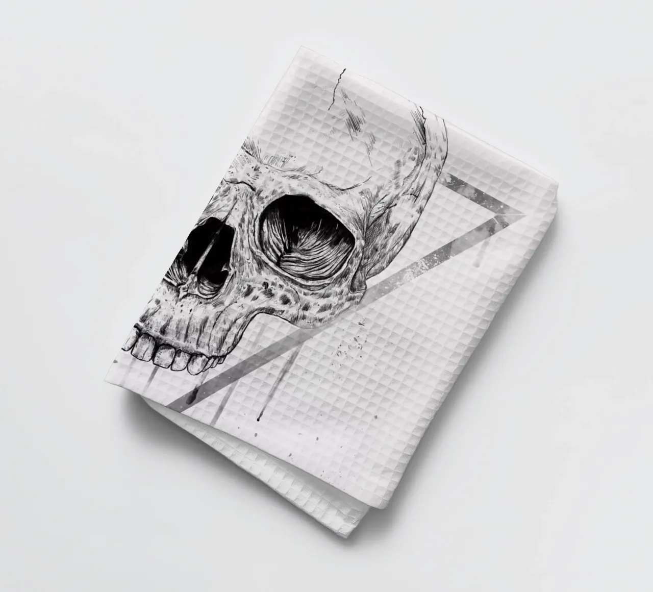 Skull in a triangle (b&w) torchon de Balazs Solti