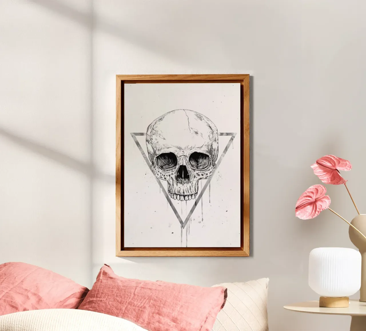 Skull in a triangle (b&w) alluminio dibond da Balazs Solti