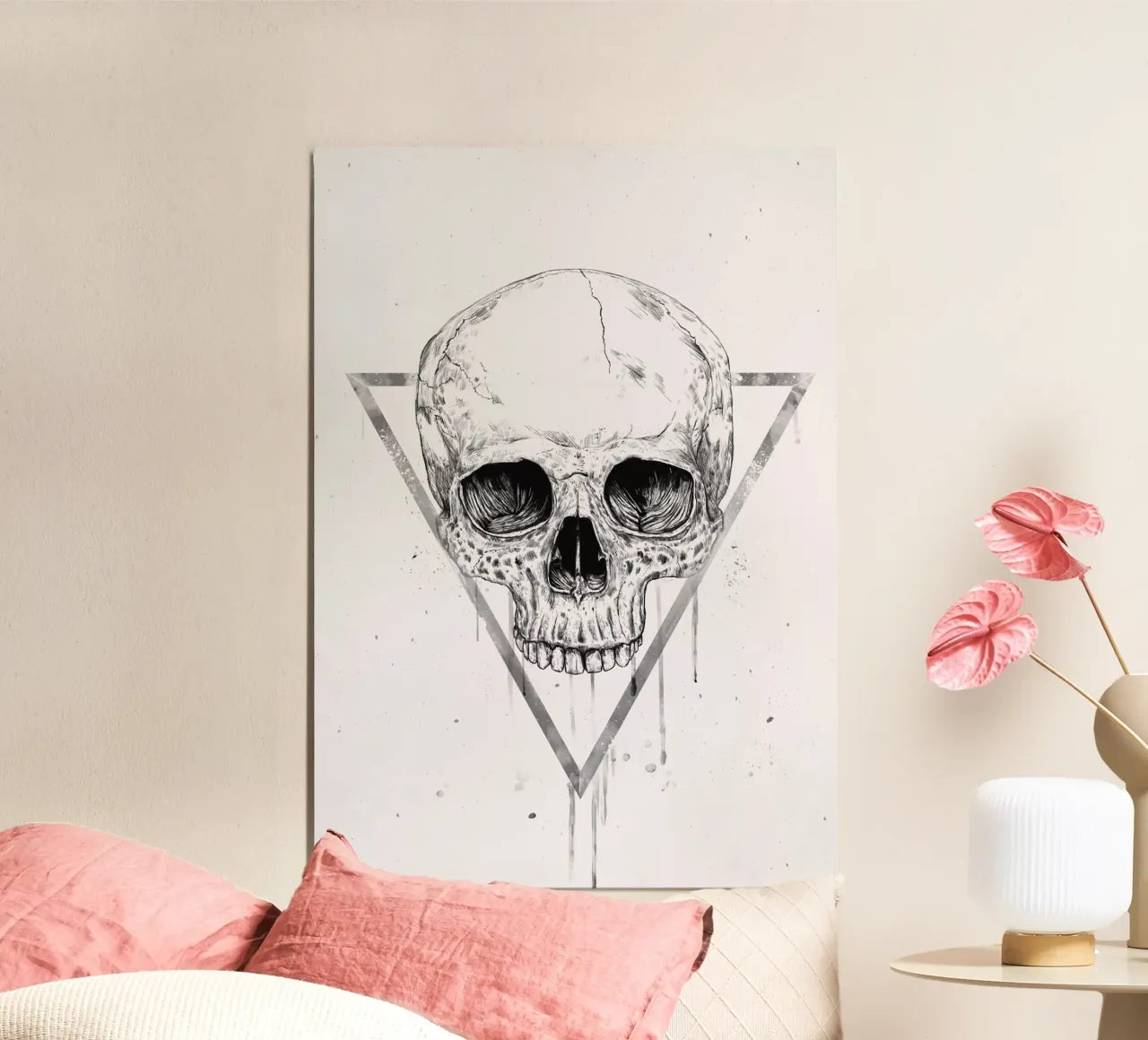 Skull in a triangle (b&w) alluminio dibond da Balazs Solti