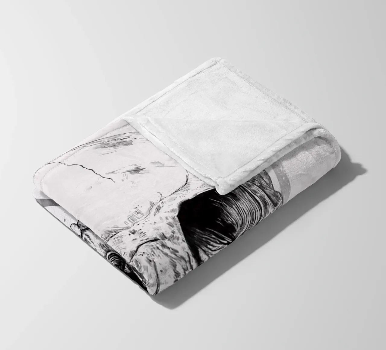 Skull in a triangle (b&w) coperta in pile da Balazs Solti