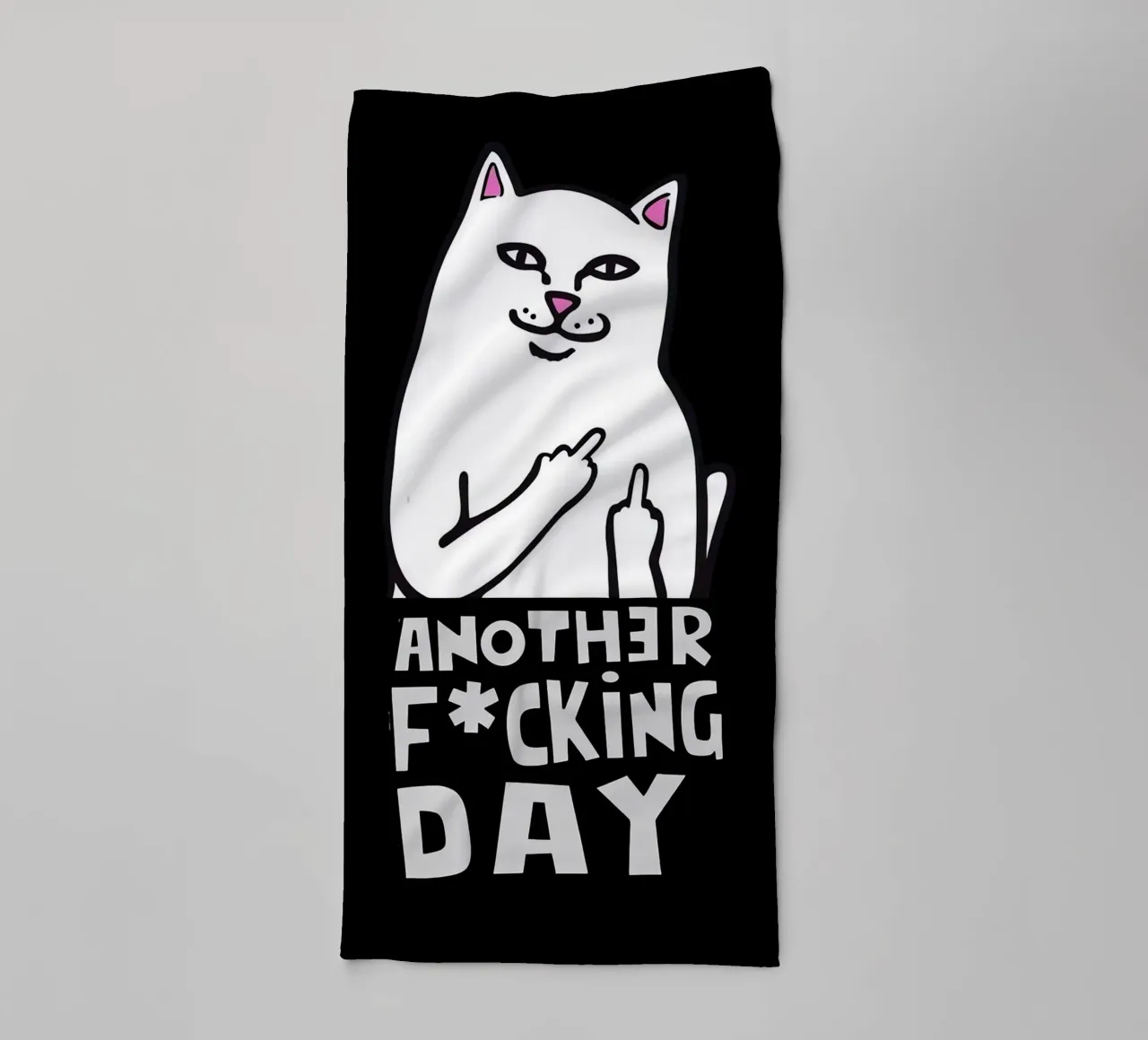 Sassy Cat – Another F*cking Day towel by Arjun