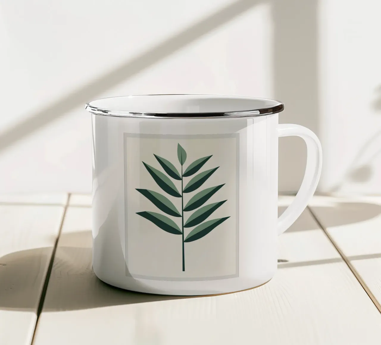 Foglia di palma tazza in smalto da Botanical Gallery