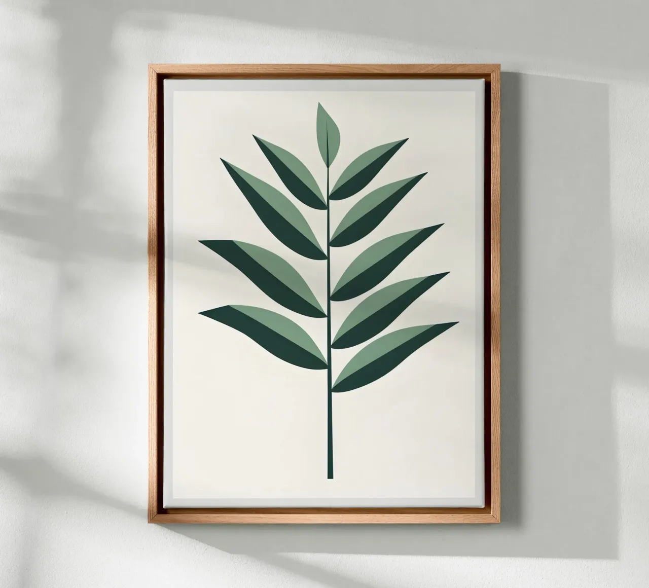 Palmblad canvas met Baklijst van The Green Room