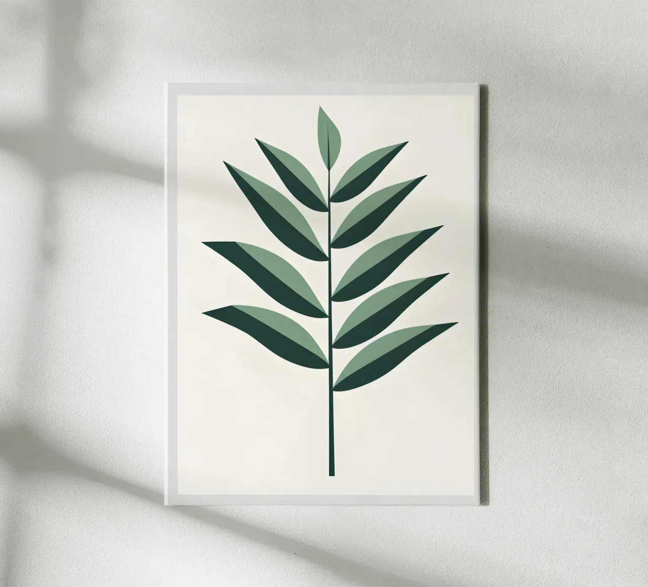 Palmblad canvas met Baklijst van The Green Room