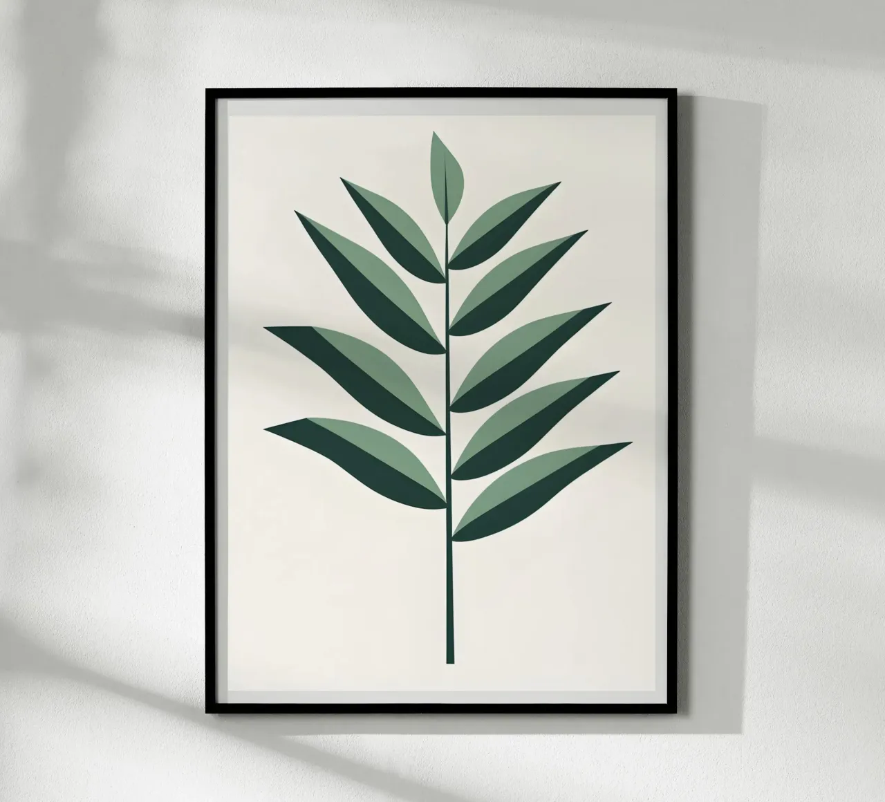 Foglia di palma poster con telaio in legno da The Green Room
