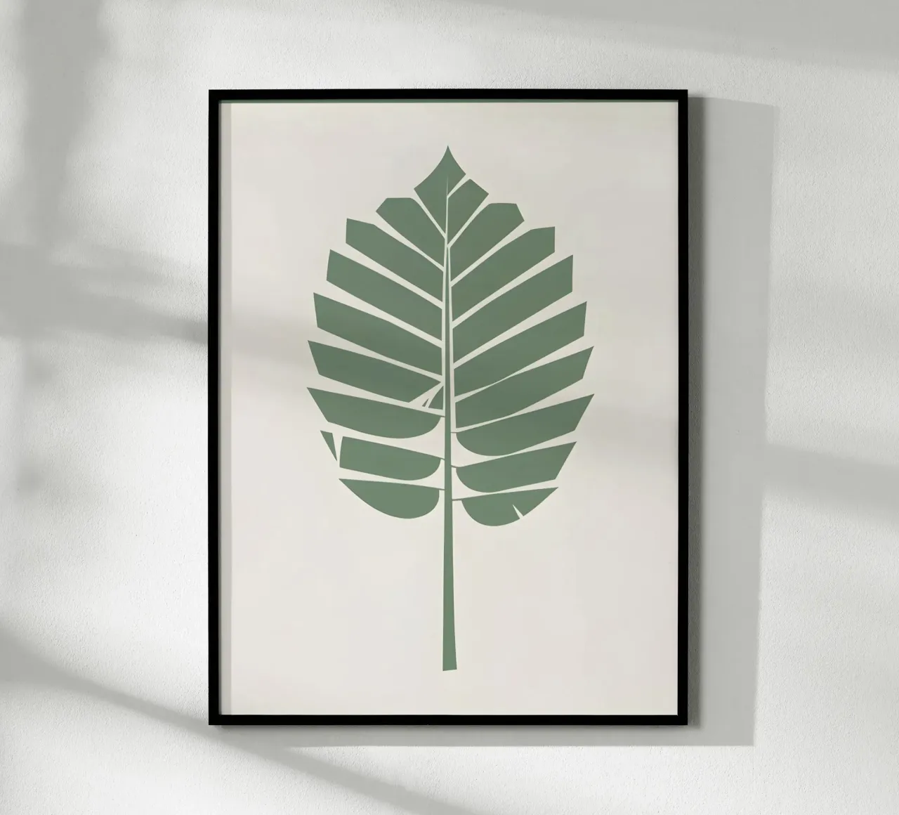 Foglia di palma poster con telaio in alluminio da The Green Room