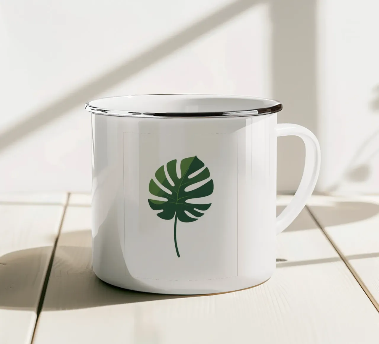 Foglia di Monstera tazza in smalto da Botanical Gallery