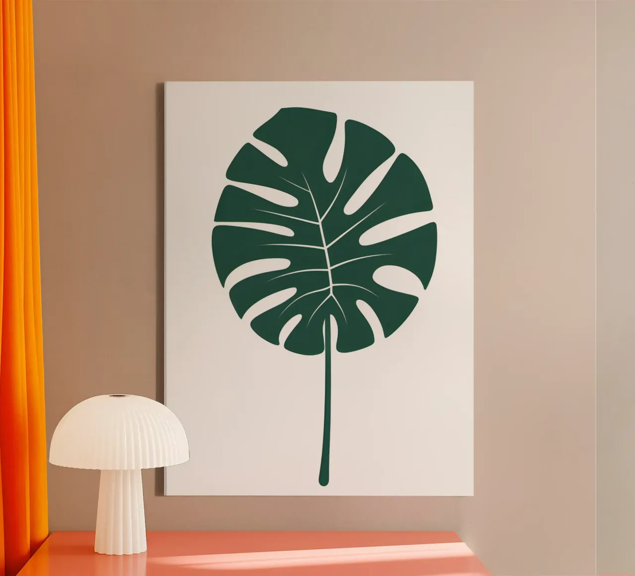 Foglia di Monstera tela con Cornice a cassetta da The Green Room