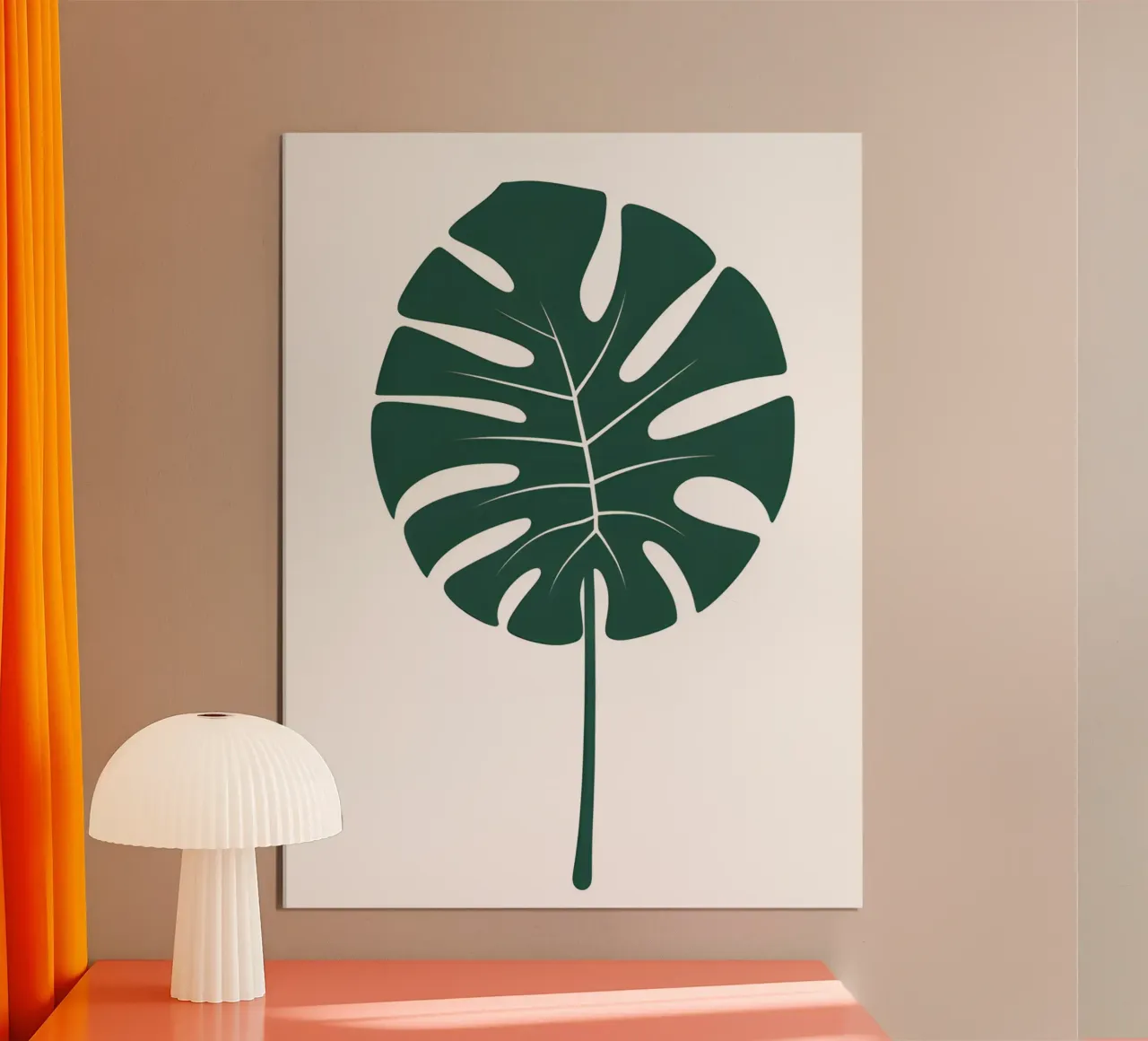 Foglia di Monstera poster con telaio in alluminio da The Green Room