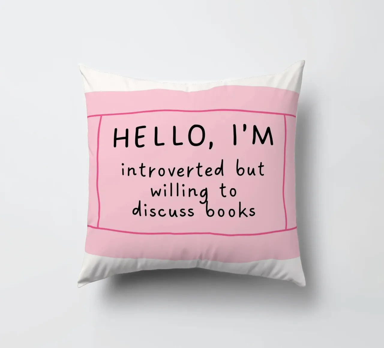 Introverted But Willing to Discuss Books Poster decorative cushion by vintagepod